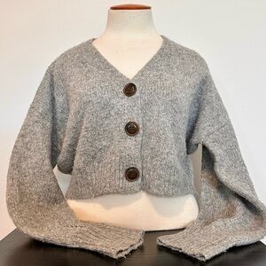 Gray Button-Up Cardigan